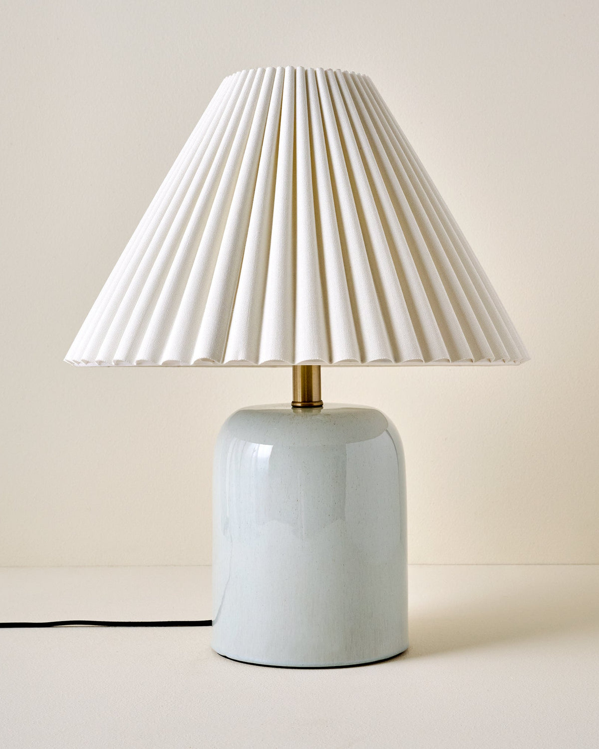 Farrah Table Lamp - Mist Blue with Empire Scallop Shade