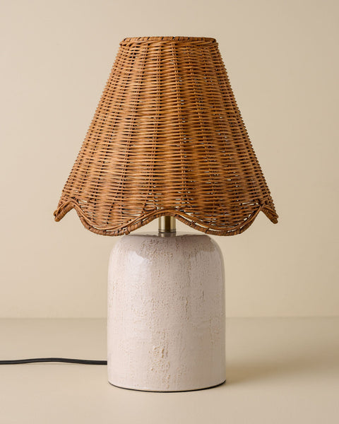 Farrah Table Lamp - Olive Pleat
