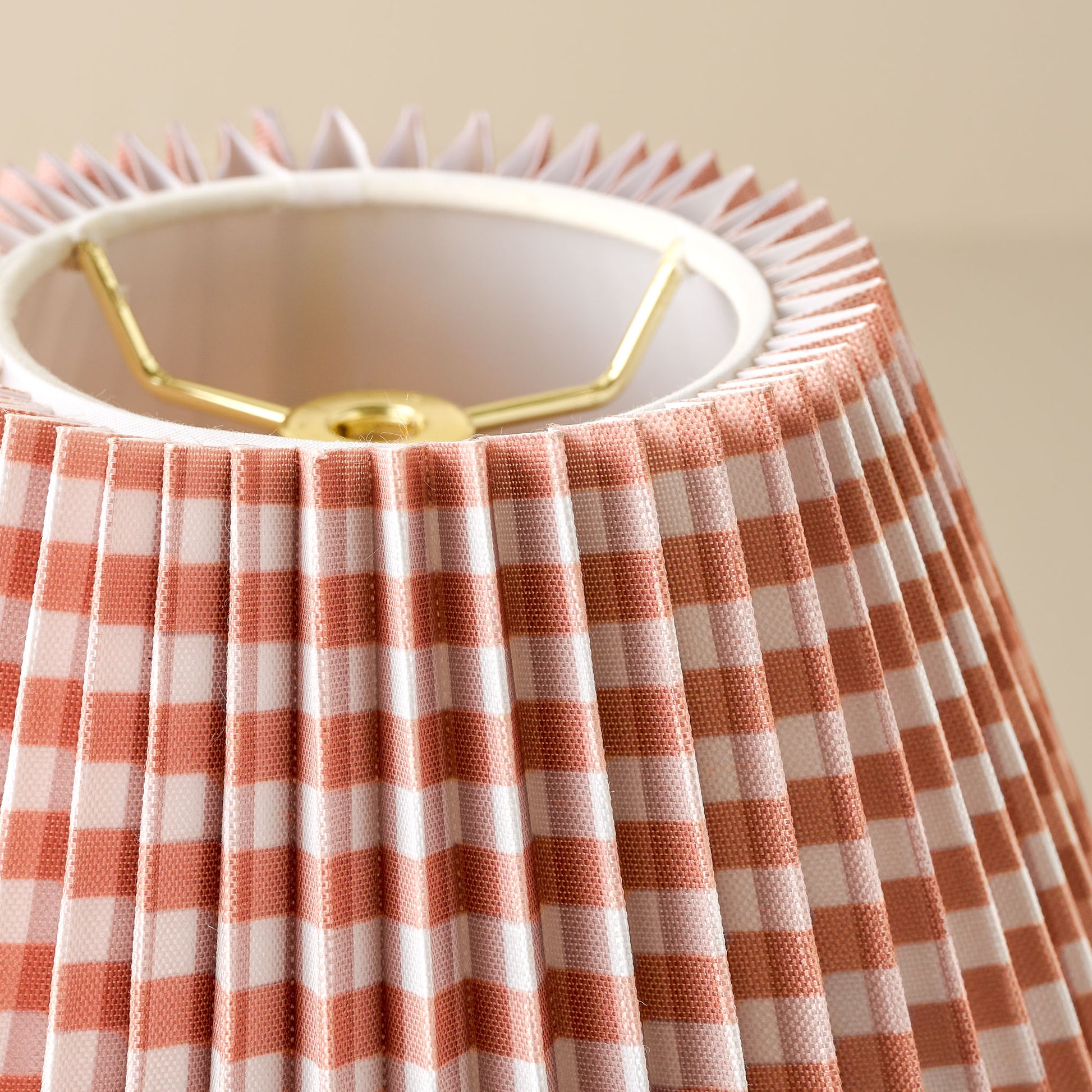 mocha gingham lamp shade