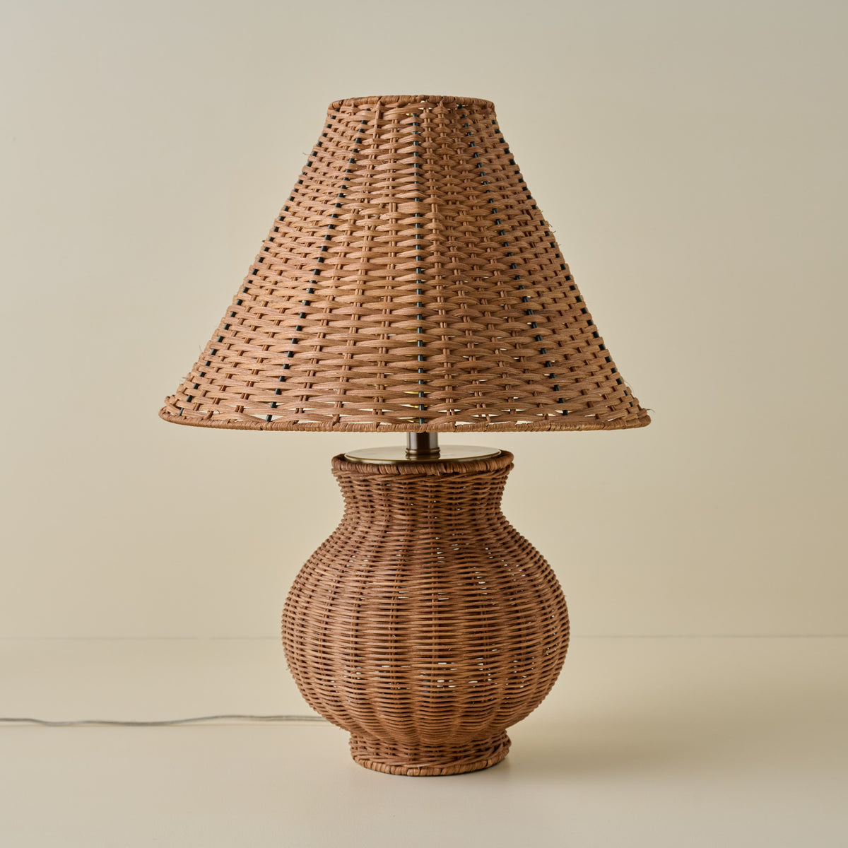 Cassie Rattan Table Lamp with Tapered Rattan Shade