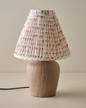 Teddie Table Lamp in Taupe Blockprint Shade