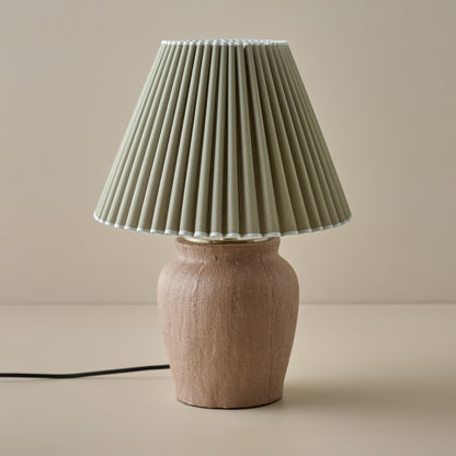 Teddie Table Lamp in Olive Pleat Shade