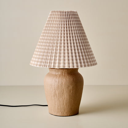 Teddie Table Lamp in Gingham Pleat Shade
