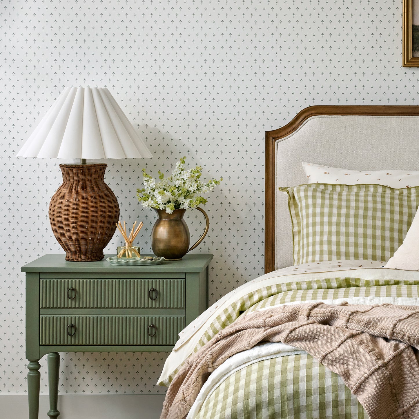 Cassie Rattan Table Lamp in a room