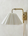 Odette Linen Scallop Swivel Plug-In Sconce