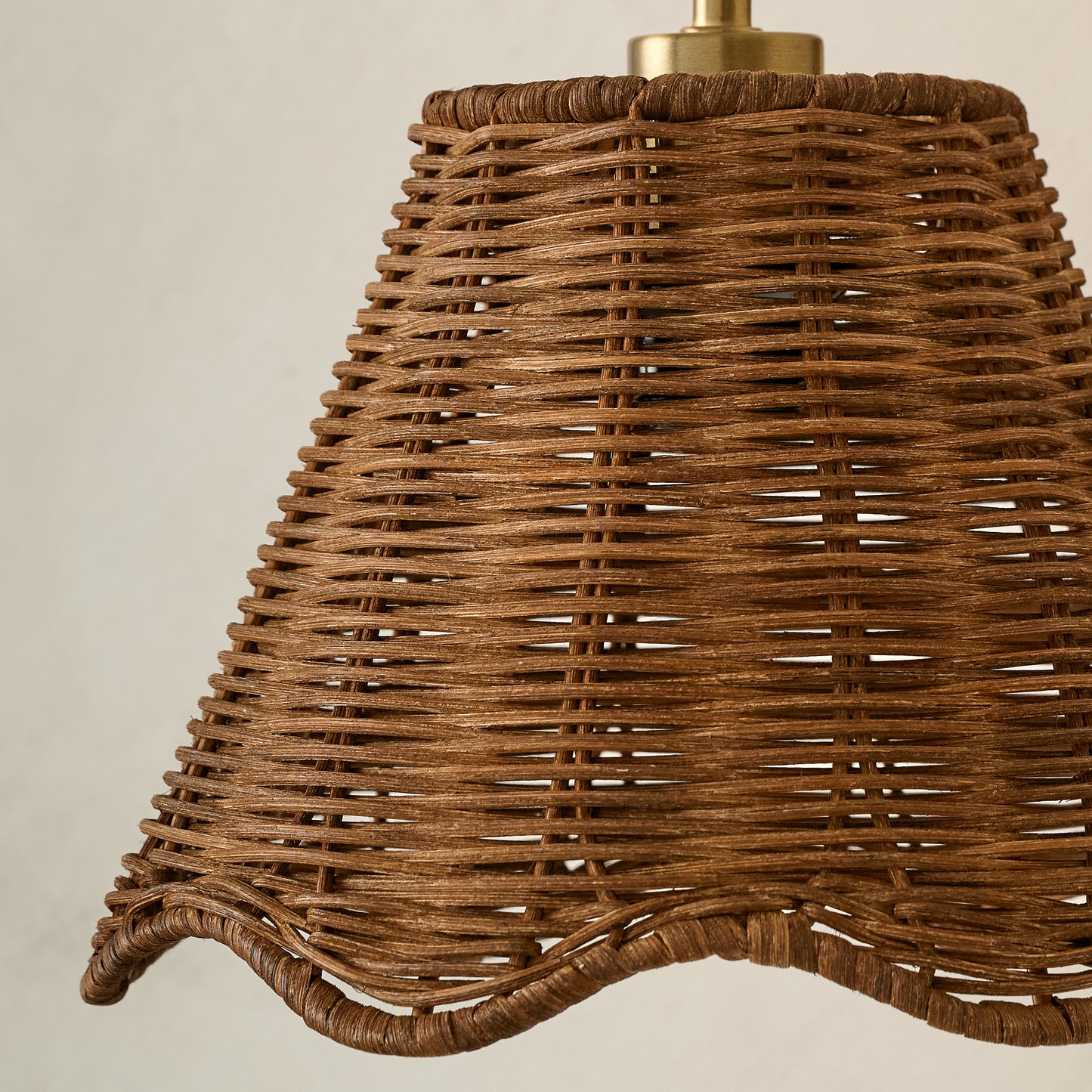 Lucinda Hardwired Wall Sconce close up of rattan shade detail