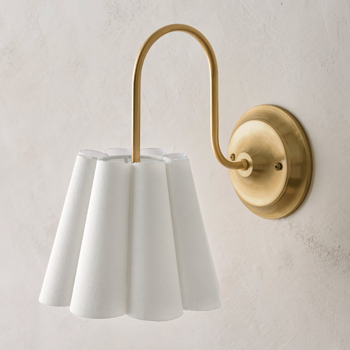 Fluted Scallop Hardwired Wall Sconce