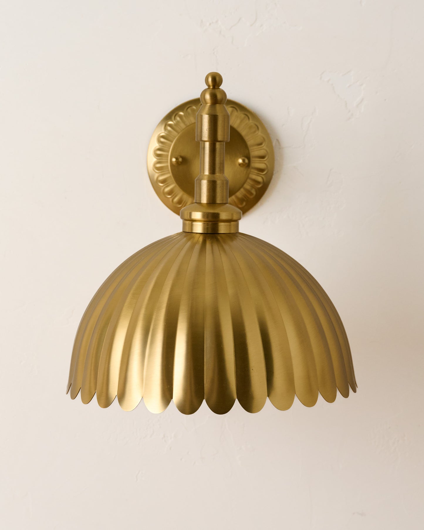 Callan Fluted Brass Wired Sconce light off