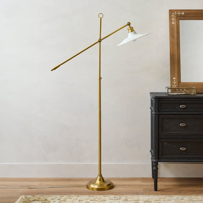 Marjorie Milk Glass Floor Lamp shown in entryway