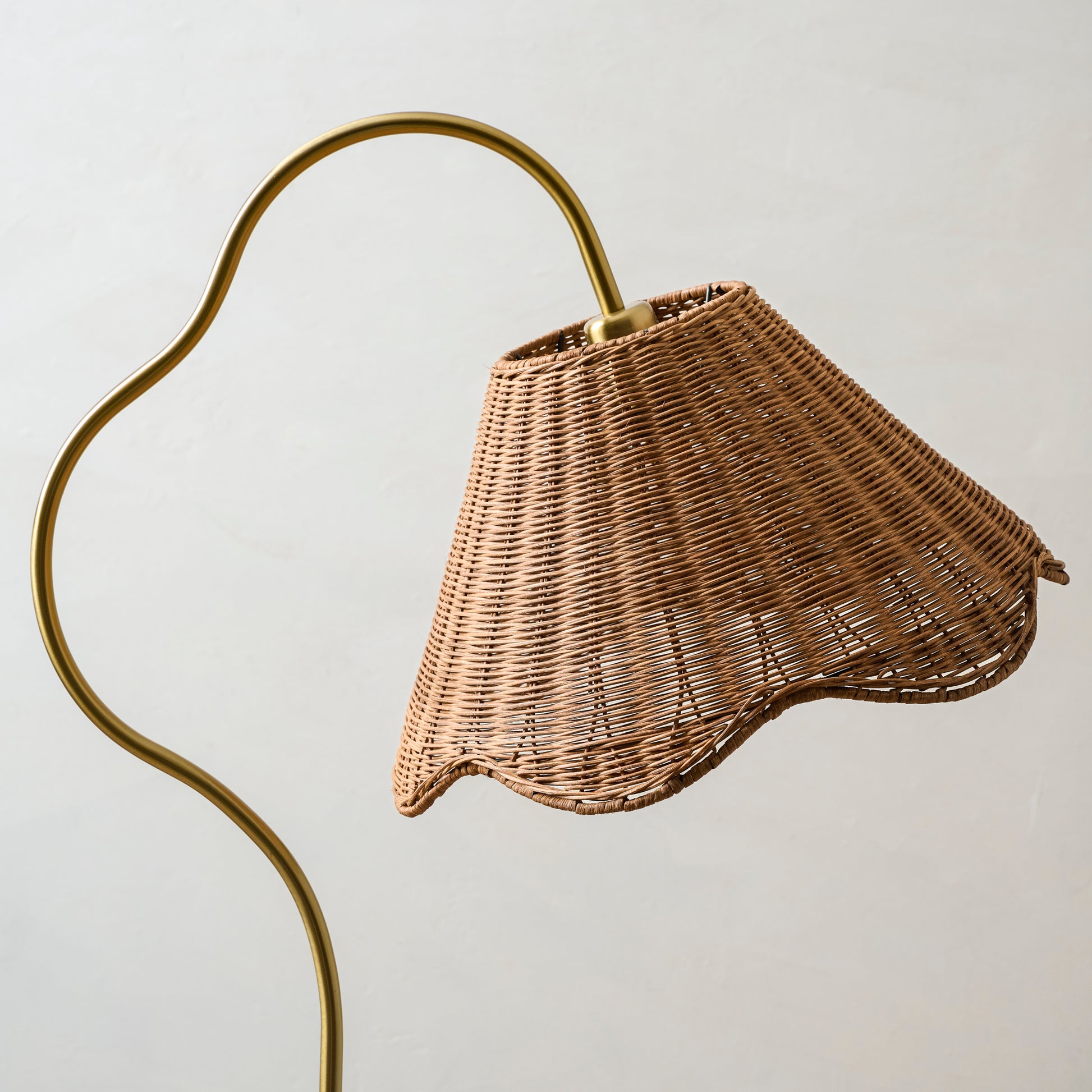 Lucinda Floor Lamp with Woven Shade up close