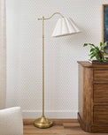 Odette Floor Lamp with Scallop Shade shown in room