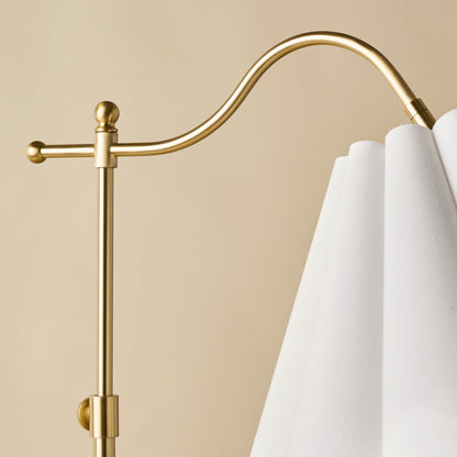 Odette Floor Lamp with Scallop Shade up close