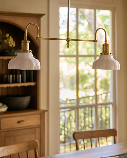 Polly Milk Glass Chandelier