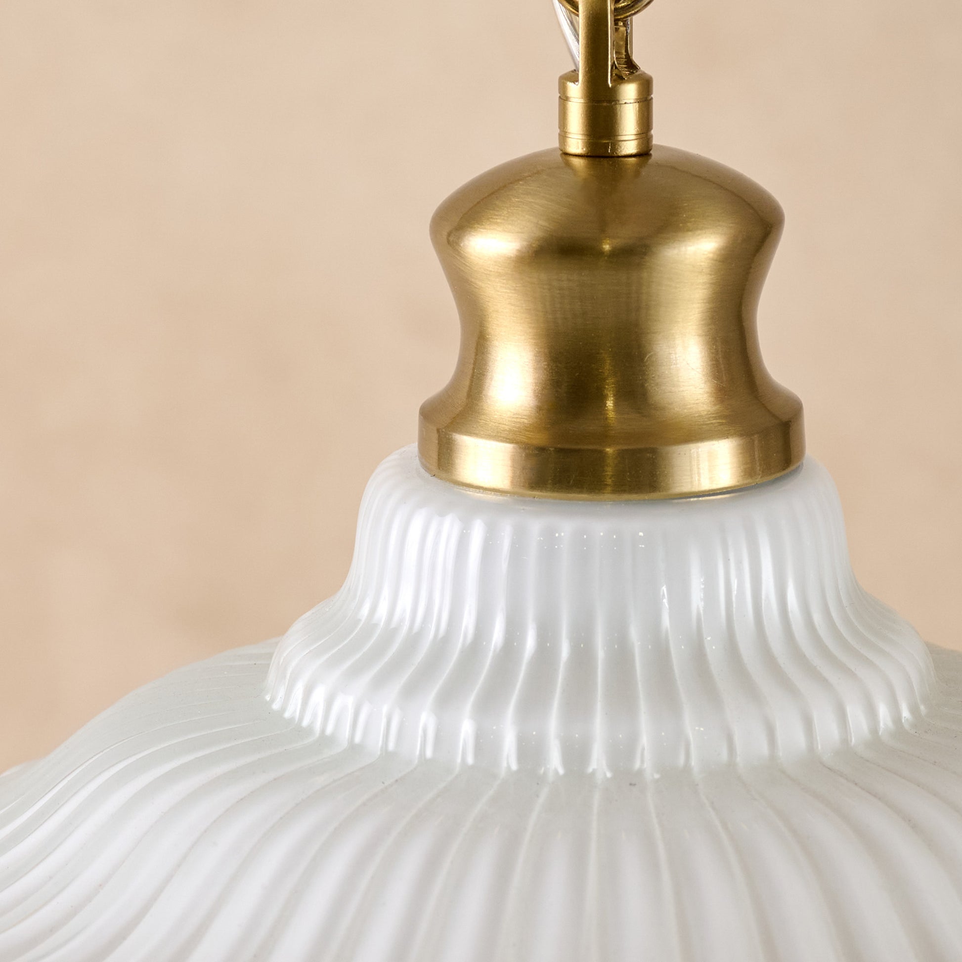 Marjorie Milk Glass Pendant close up