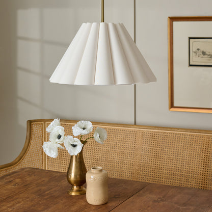 Fluted Scallop Pendant (Large) in room above dining table