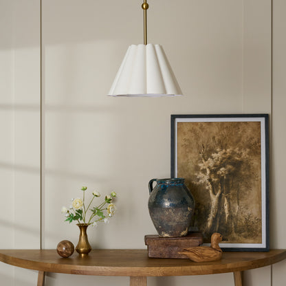 Fluted Scallop Pendant (Small) in room over console table