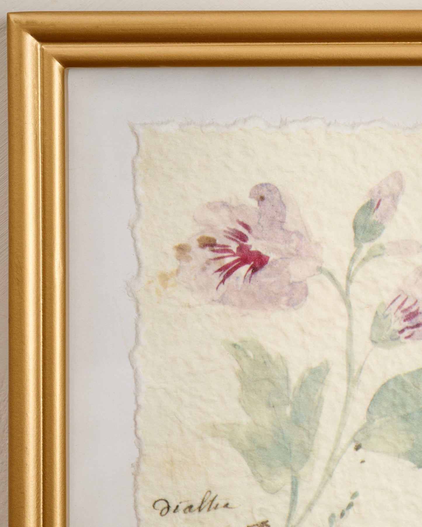 Watercolor Floral Framed Print up close