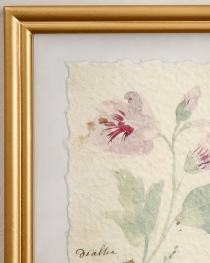Watercolor Floral Framed Print up close