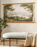 Mountainview Woven Tapestry shown on wall