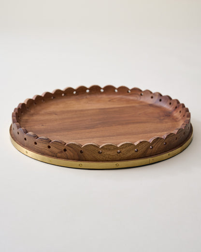 Georgie Brass Inlay Wood Tray