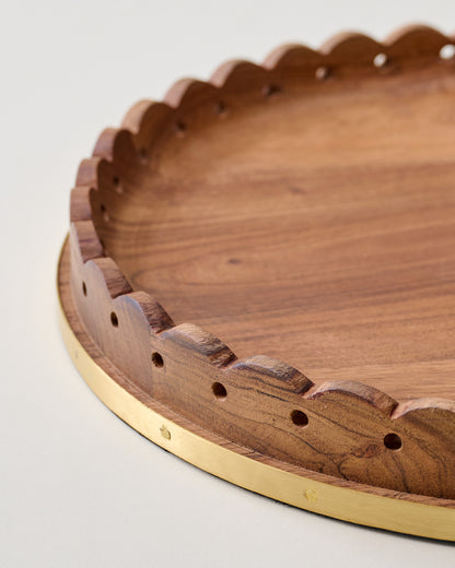 Georgie Brass Inlay Wood Tray