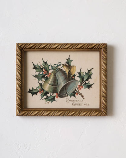 Vintage Christmas Greetings Framed Print
