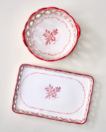 Heirloom Noel Ceramic Hand-Painted Tray