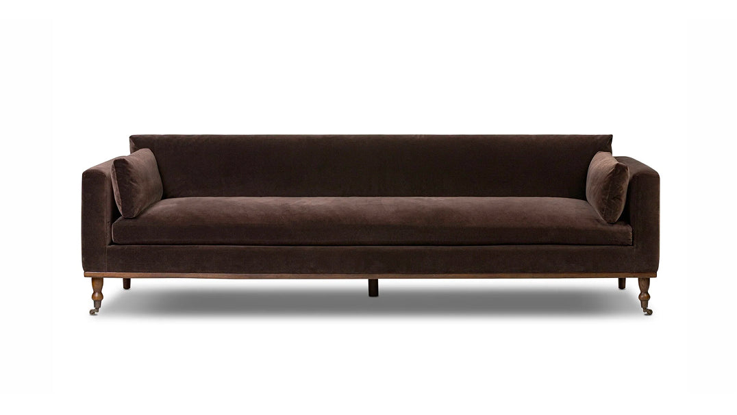 dark brown tight back sofa