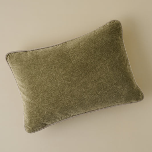 Heirloom Velvet Lumbar Pillow - Moss