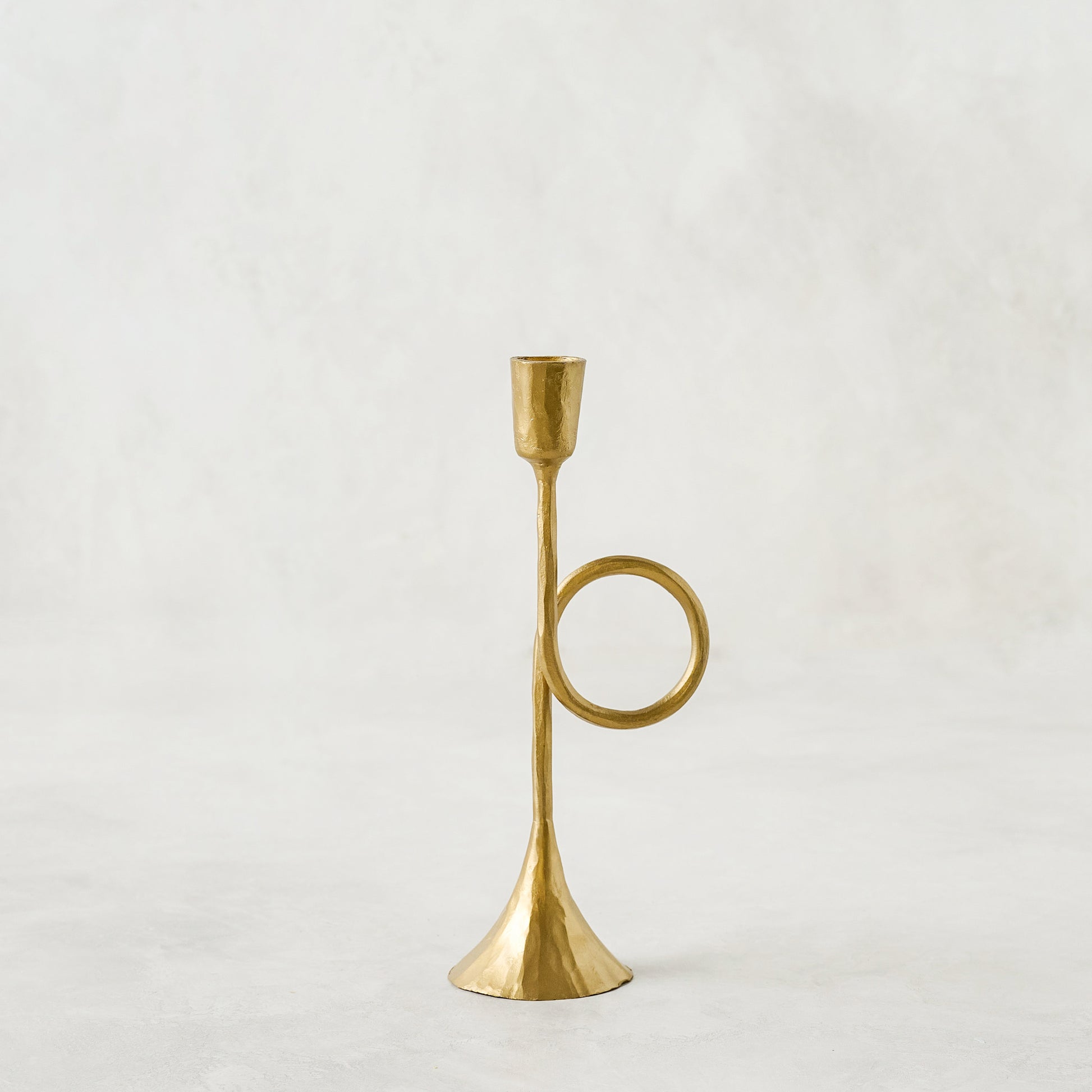 Brass Small Antique Inspired Trumpet Taperholder
