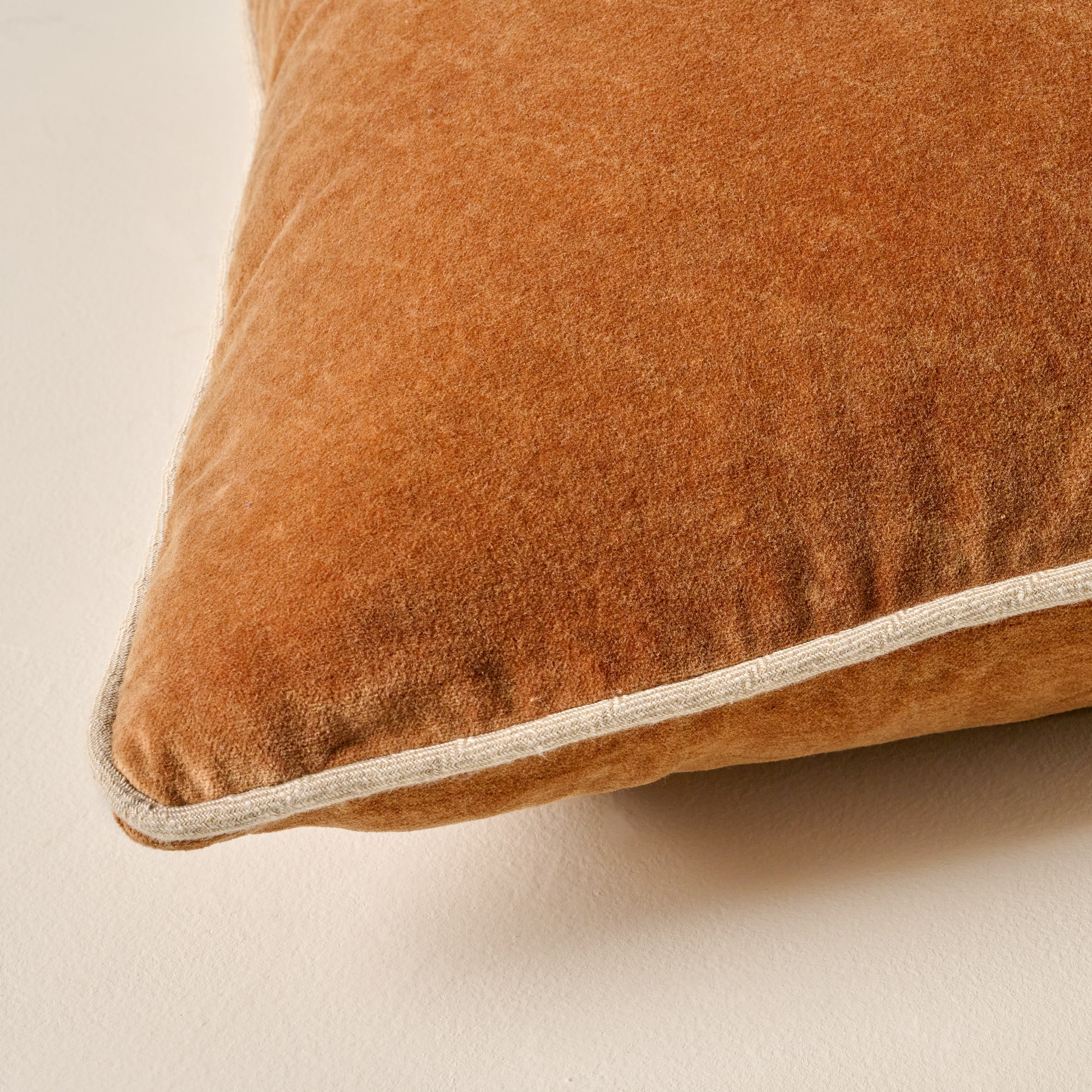 Heirloom Velvet Large Pillow in Hazel corner up close