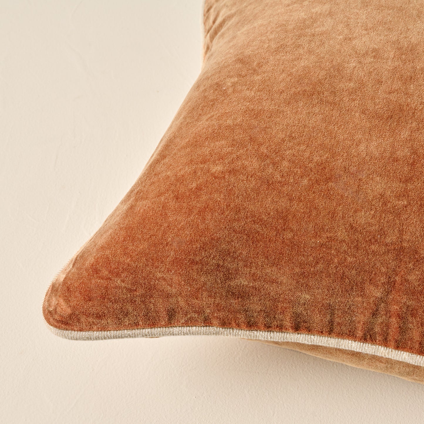 Heirloom Velvet Large Lumbar Pillow in Hazel corner up close