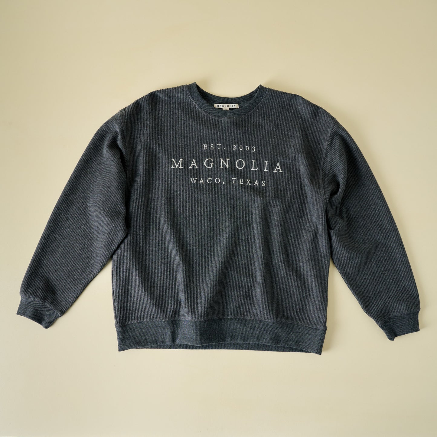 Magnolia Washed Black Embroidered Cozy Sweatshirt