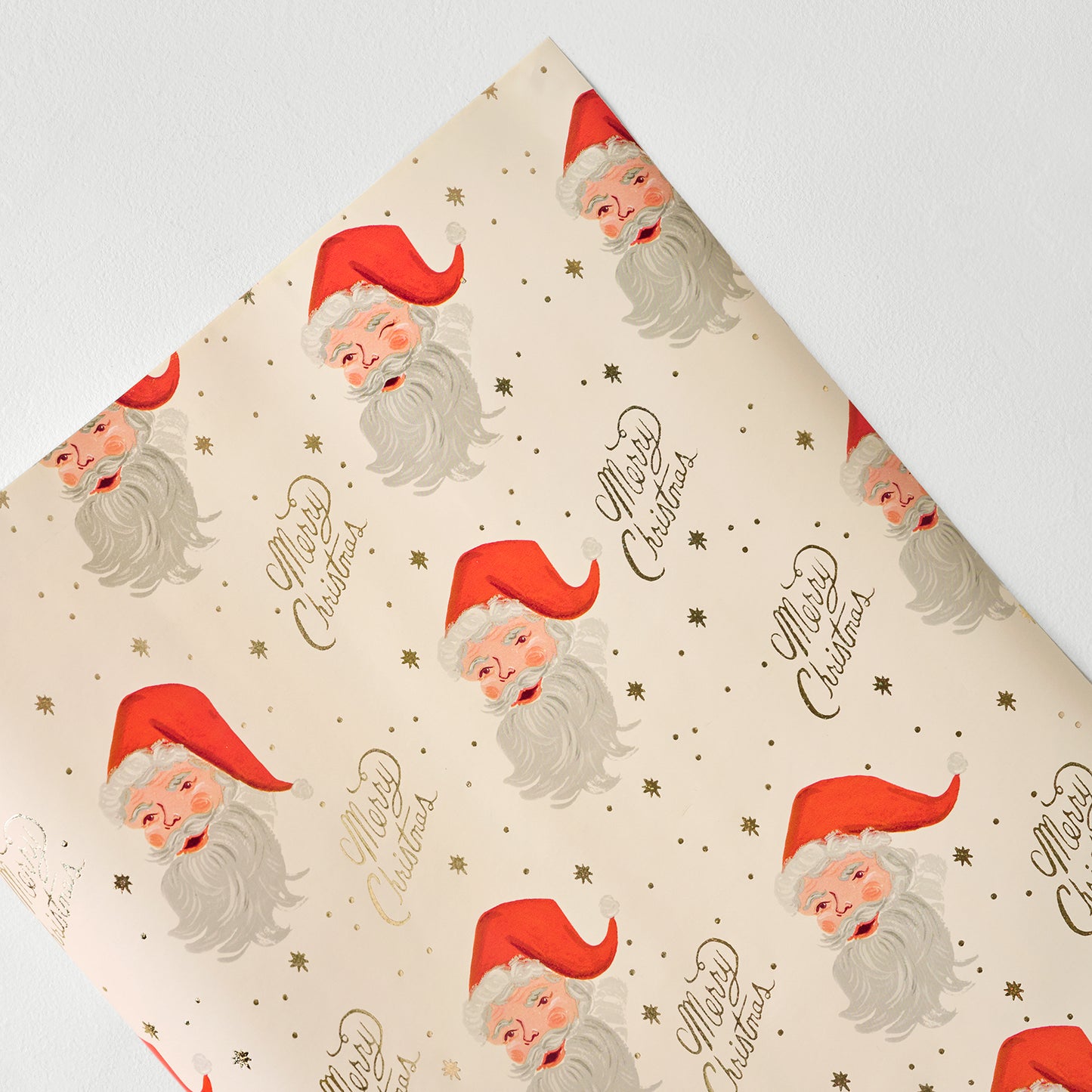 Santa Wrapping Paper up close
