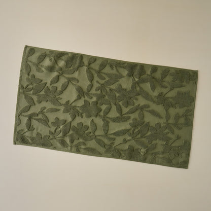 Winter Moss Floral Jacquard Bath Mat