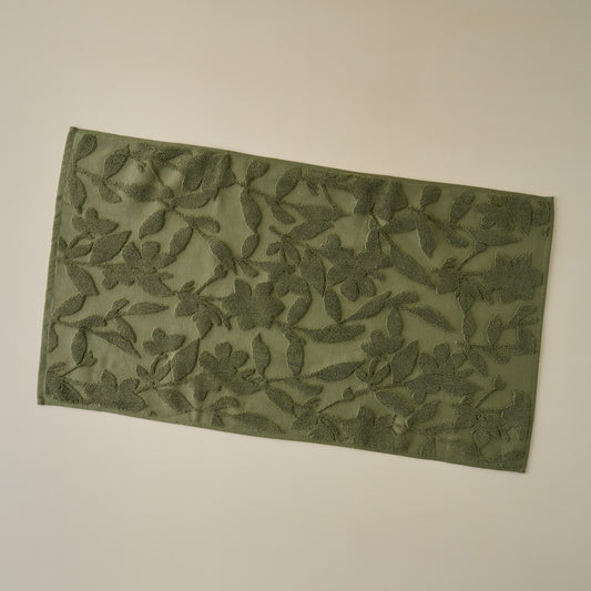 Winter Moss Floral Jacquard Bath Mat