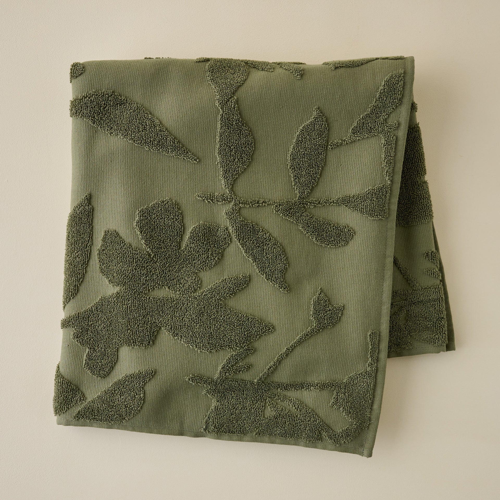 Winter Moss Floral Jacquard Towel - Wash Cloths set of 4