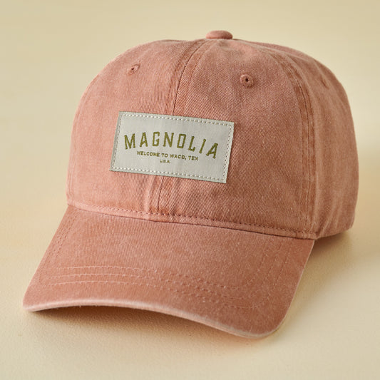 Magnolia Woven Patch Coral Hat