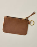 Leather Zip Chocolate Key Pouch