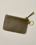 Leather Zip Olive Key Pouch