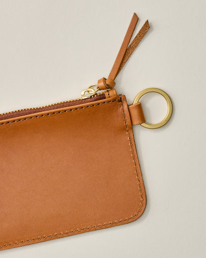 Leather Zip Tan Key Pouch