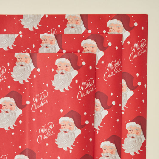 Red Santa Three Sheet Wrapping Roll
