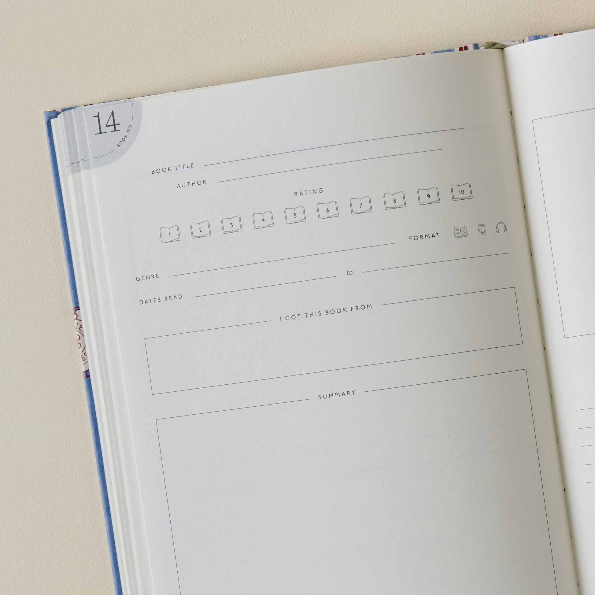 Reading Journal page