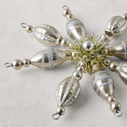 Vintage-Inspired Snowflake Ornament up close
