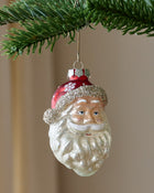 Vintage Blown Glass Santa Ornament