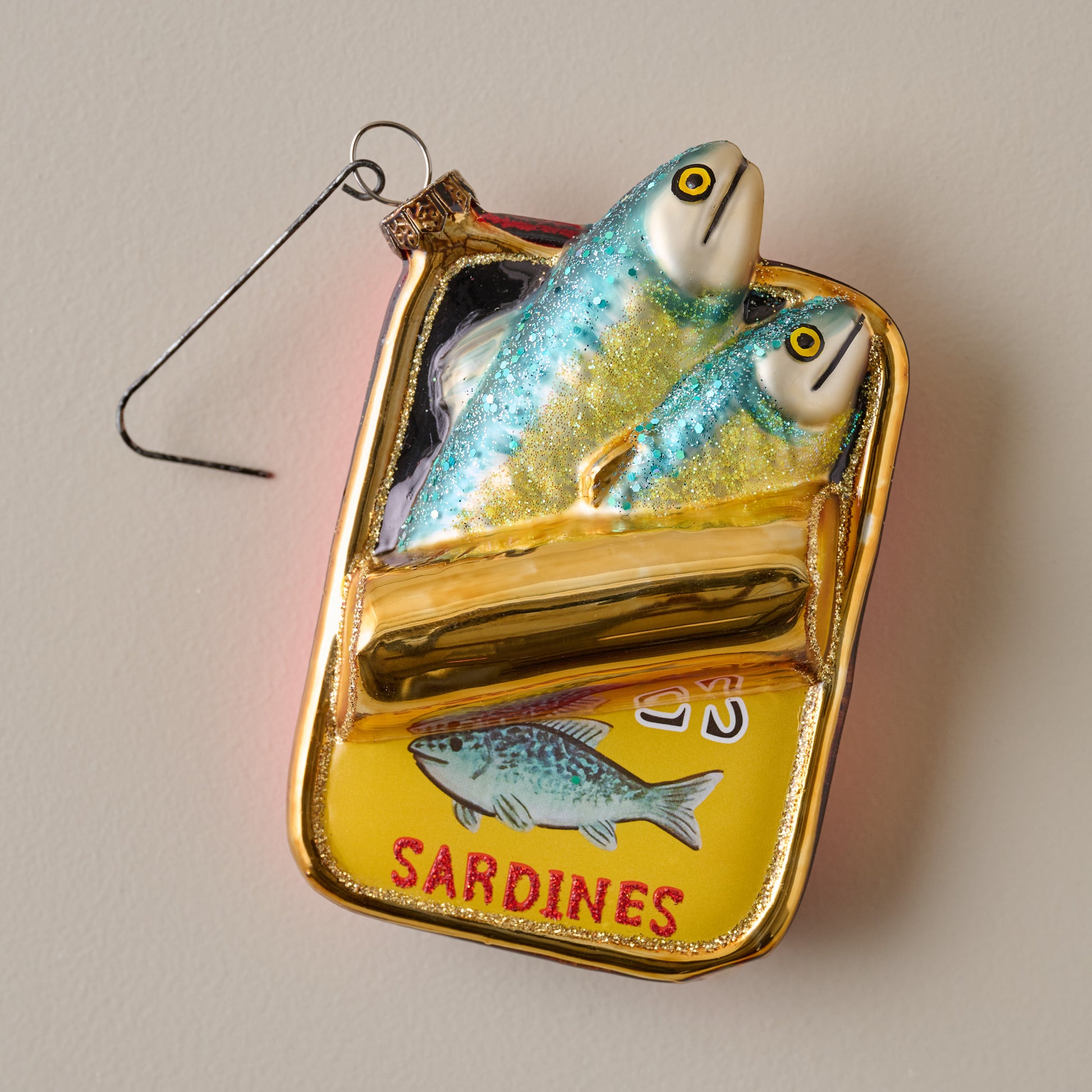 Hand-Painted Glass Sardines Ornament