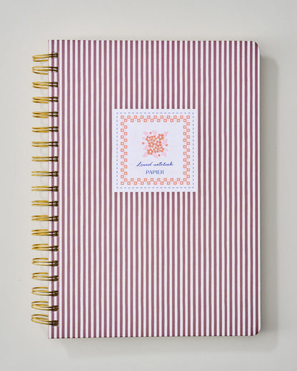 Striped Bloom Spiral Lined Notebook