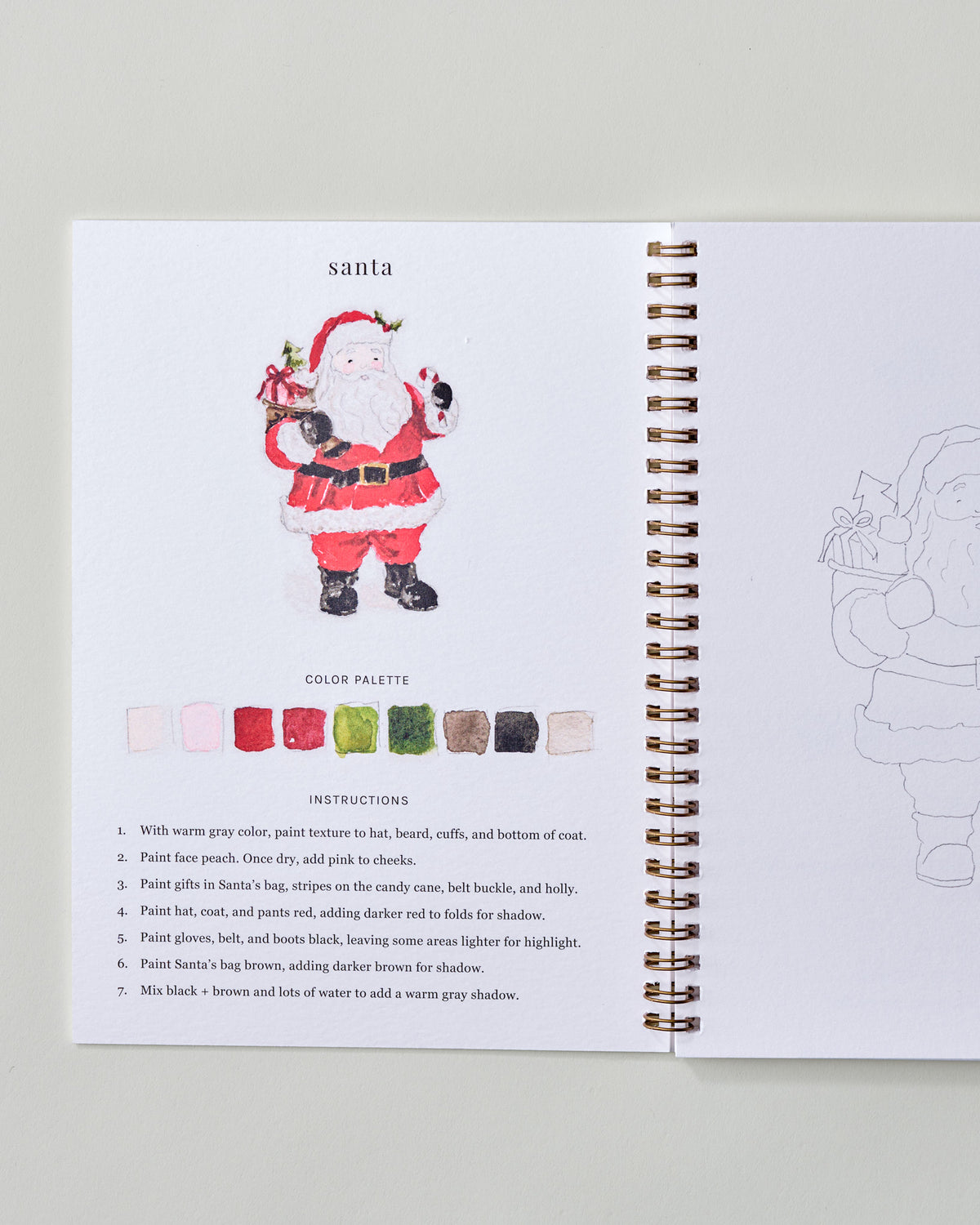 2026 Christmas Watercolor Workbook instuctions page