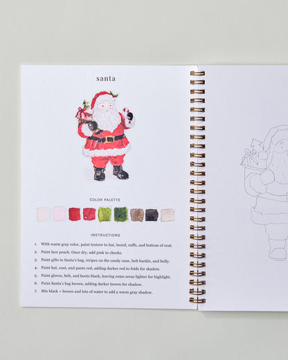 2026 Christmas Watercolor Workbook instuctions page