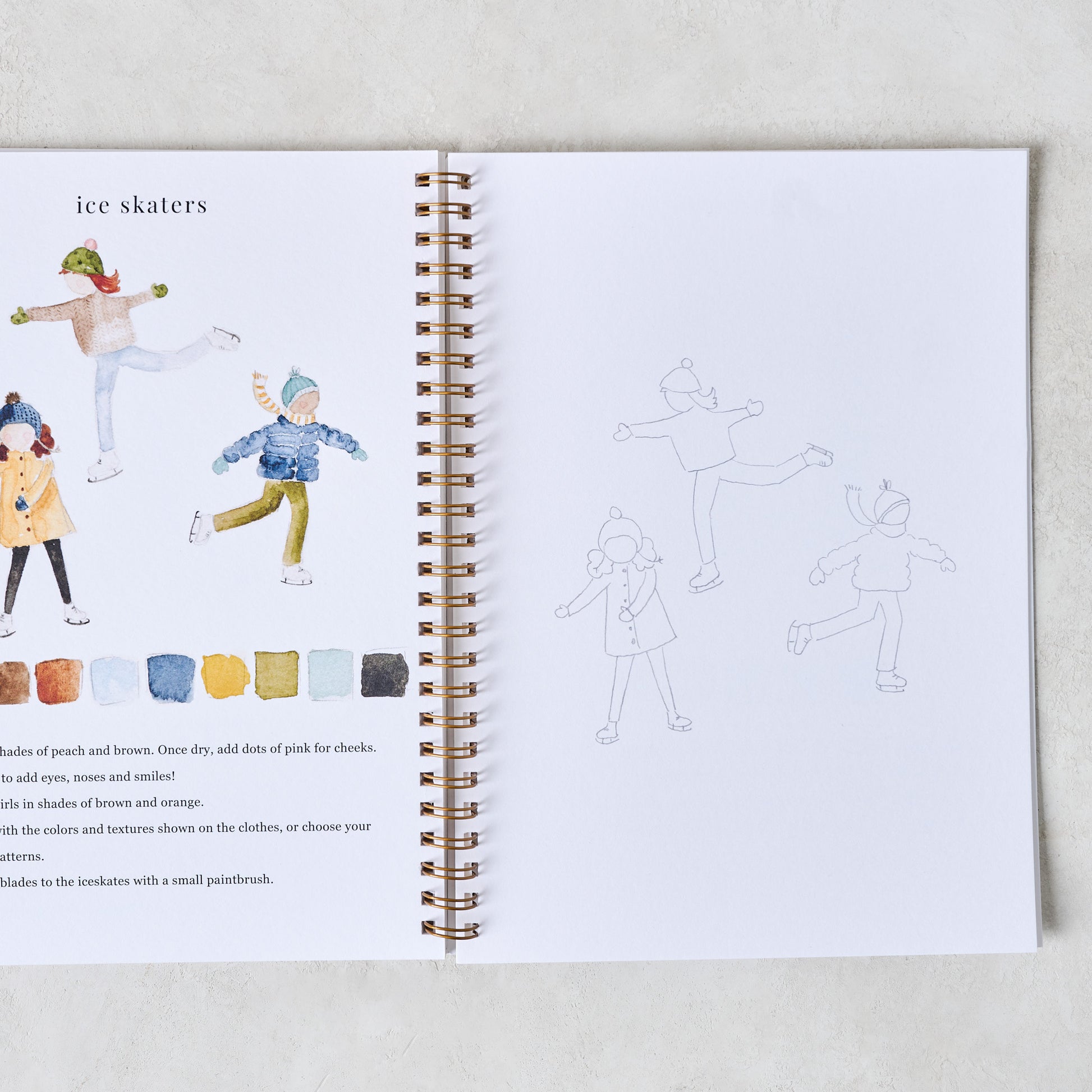 Winter Watercolor Workbook open